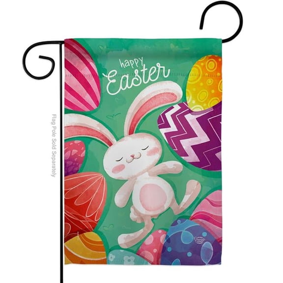 Ornament Collection G192352-BO Easter Eggs Springtime Double-Sided Decorative Garden Flag, Multi Color