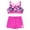 Gardenia&Hot Pink, variant on YEAHDOR Girls Tankinis Swimsuit Allover Floral Print Swim Tops with Shorts 2 Piece Set Beach Wear A Lily&Black 14