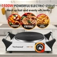 thumbnail image 3 of Techwood Hot Plate for Cooking, 1500W Electric Stove Countertop Single Burner with Adjustable Temperature & Stay Cool Handles, 7.5” Cooktop for Home/RV/Camp, Compatible for All Cookwares, Silver, 3 of 7