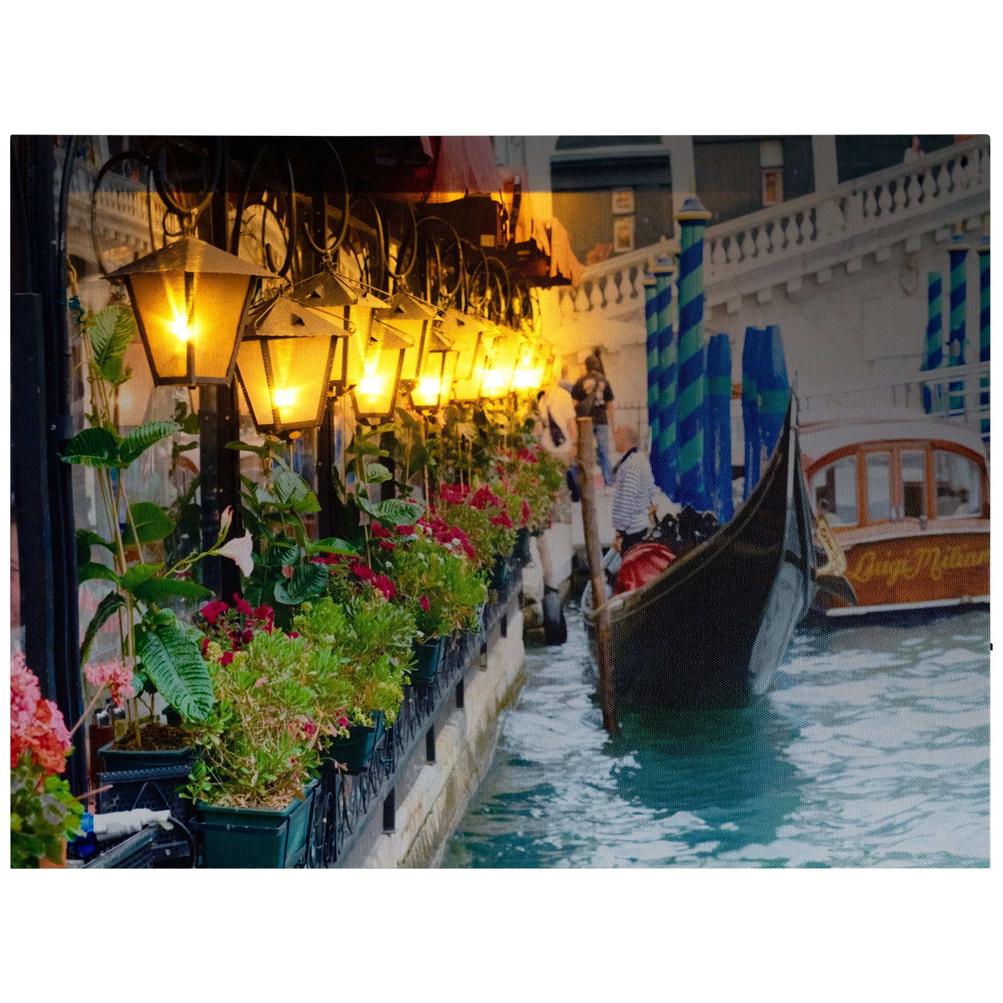 Northlight LED Lighted Flickering Venice Gondola Ride Canvas Wall Art - 11.75" x 15.75"