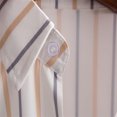 thumbnail image 2 of Camisa Hombre Camisa informal de solapa suelta para hombre, camisa a rayas de manga corta con botones, Top de verano hawaiano de playa de (White, M), 2 of 7