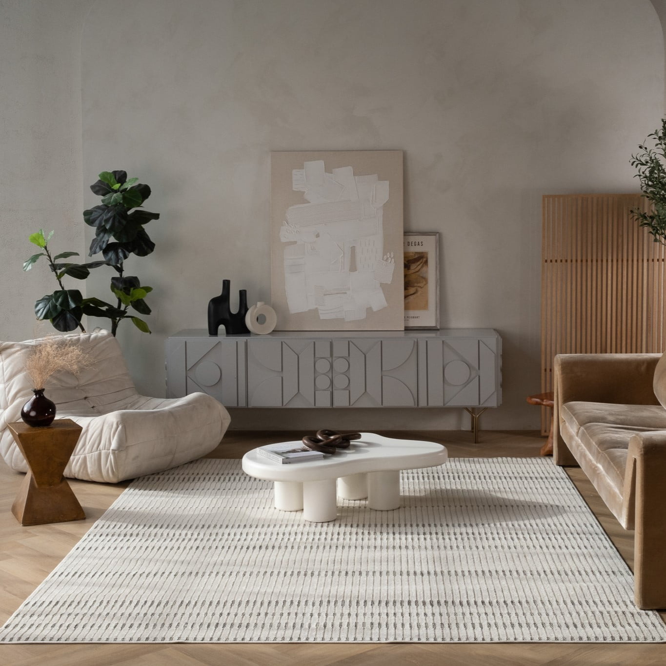 Rug Branch Maise Abstract Indoor Outdoor Area Rug, Cream Beige, Modern - Entryway, Hallway, Bathroom, and Kitchen