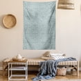 thumbnail image 2 of Ivory and Blue Tapestry, Blooming Petals Leaves Silhouette of Abstract Flowers Nature Growth, Wall Hanging for Bedroom Living Room Dorm Decor, 60W X 80L Inches, Ivory Slate Blue, by Ambesonne, 2 of 5