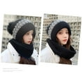 thumbnail image 2 of Naxoaeo Clearance Womens Beanie and Scarf Set for Girls Warm Knit Winter Ski Hat with Fleece Lined, Elastic Warm Conjoined Ear Protection Knitted Hat, Winter Beanie Hat Scarf, 2 of 5