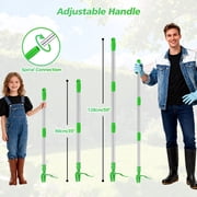 LapEasy Weed Puller Tool, Stand Up Weed Puller with 4 Claws, Durable and Lightweight Weeder, Adjustable Stainless Steel Handle 35-50 Ideal for Effortless Weed Removal