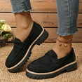 thumbnail image 2 of YLYL Women's Suede Penny Loafers Lug Sole Slip on Fashion Casual Business Work Driving Moccasins Shoes, 2 of 9