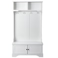 thumbnail image 1 of Multifunctional Storage Rack, Entryway Hall Tree with Storage Bench, Coat Rack Shoe Bench, 3-in-1 Design, Bedroom Living Room Decor in White, 1 of 8