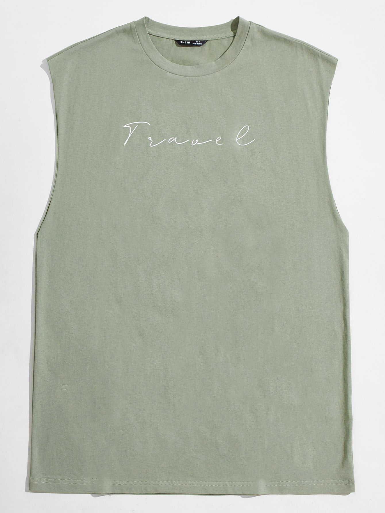 Men Letter Graphic Tank Top M(6) Mint 