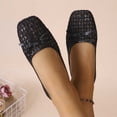 thumbnail image 5 of Woven Ballet Flats Shoes for Women Square Toe Dress Shoes with Bow Comfortable Slip On Flats Closed Toe Casual Mesh Dressy Shoes, 5 of 5