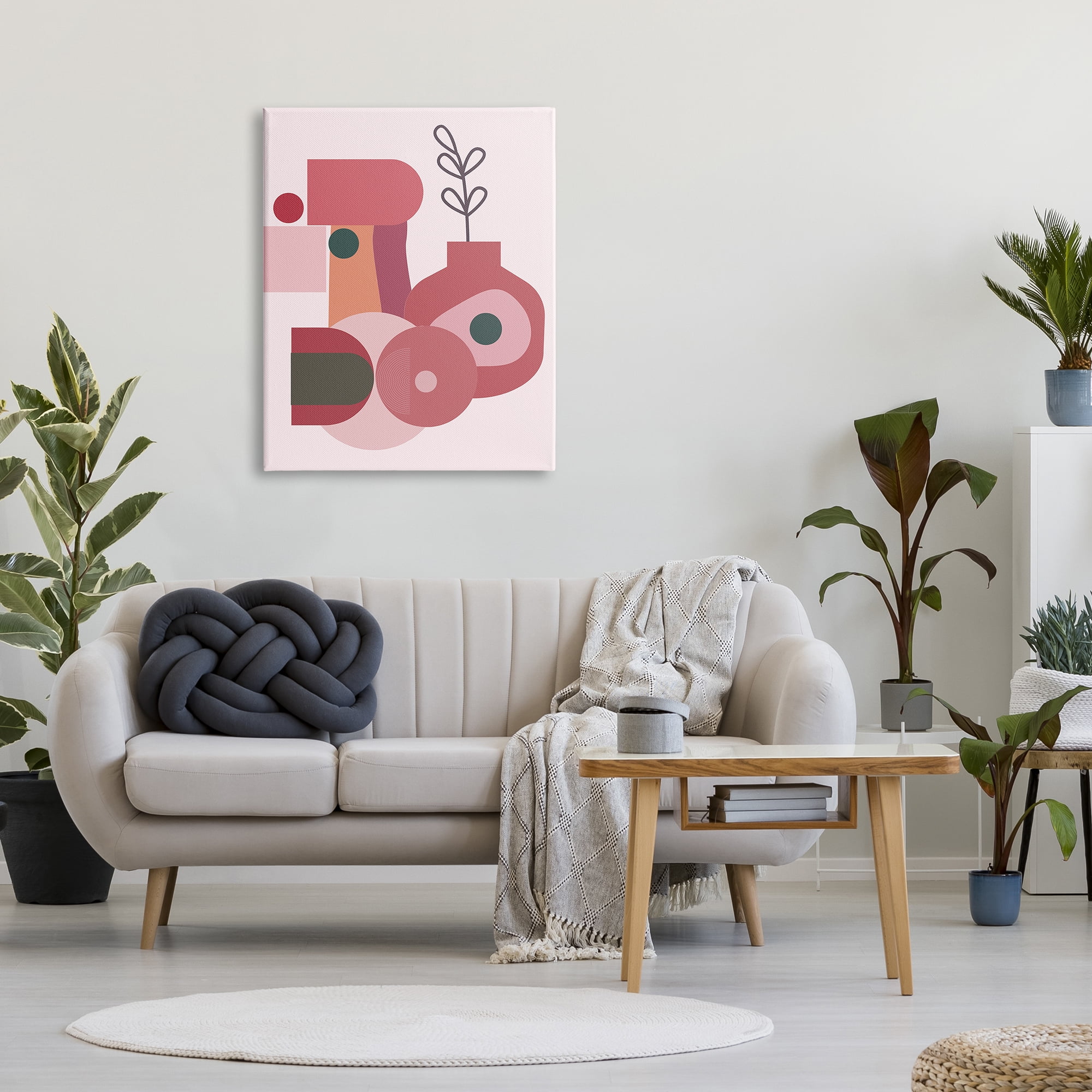 Stupell Industries Pink Abstract Flower Vase Botanical & Floral Painting Gallery Wrapped Canvas Print Wall Art, 30 x 40