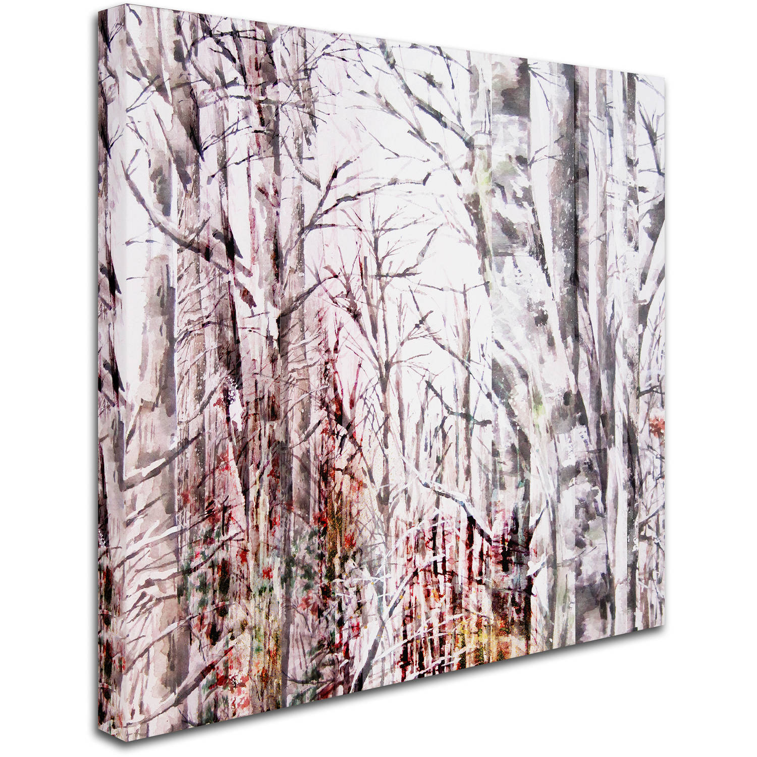 Trademark Fine Art "Winter Trees" Canvas Art by Lisa Powell Braun