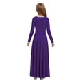 thumbnail image 2 of Zaldita Kids Girls Praise Dance Dress Long Sleeve Liturgical Lyrical Robe Worship Church Maxi Swing Skirt Dancewear Purple 12, 2 of 7