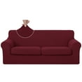 thumbnail image 4 of Luxshare Home Stretch Couch Cover for Protector Sofa Covers Washable Pet Dog Friendly Non Slip cover with Elastic Bottom(Large/Burgundy), 4 of 9