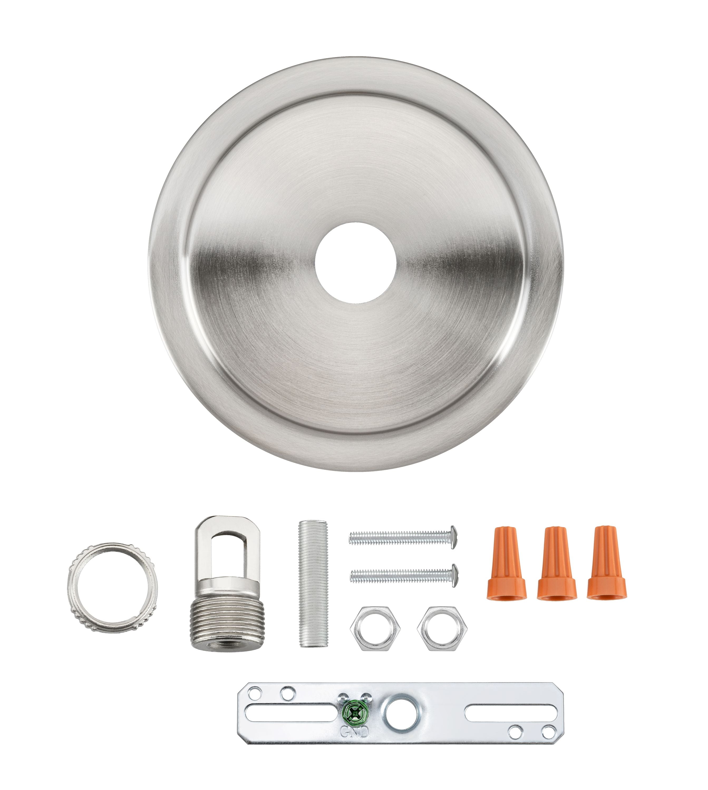 Aspen Creative 21508-31, Brushed Nickel Transitional Chandelier Fixture Canopy Kit, 5-1/2" Diameter with Collar Loop, 1" Center Hole
