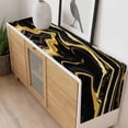 thumbnail image 4 of Black Gold Marble Table Runner - 72 Inch Long, Kitchen Dining Table Runner Dresser Scarves, Modern Geometric Textured Farmhouse Decor for Coffee Tables Wedding Party Banquet, 4 of 8