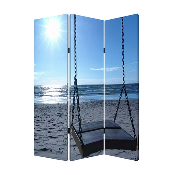 Home Decorative Seaside Serenity Room Divider - 3 Panel
