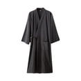 thumbnail image 1 of Bathrobe for Women, Loose-Fit Solid-Color Polyester Robe with Slim Tie Belt and Front Pockets, Lightweight Soft Comfort, Casual Wear for Home or Vacation, 1 of 5