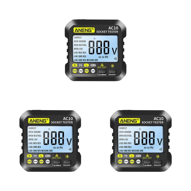 Probador de Toma de Corriente Scienceny ANENG 90-250V Pantalla LED Digital