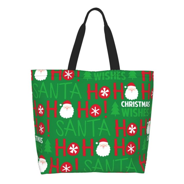 Disketp Cute Santa Bolsa Tote Estampada para Mujer, Bolso de Hombro y de Mano para Compras y Viajes