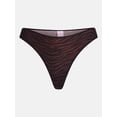 thumbnail image 5 of Joyspun Silky Mesh Women's Thong Panties, 3-Pack, Zebra/Leopard/Black Print, Size S, 5 of 5