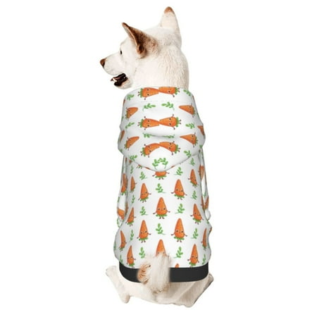Gaeub Cute Carrot Print Print Small Pets Wear Hoodies Dog Pullover Cat Apparel Fashion Pet Clothing for Small Medium Dogs and Cats-Large