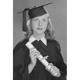 thumbnail image 2 of Studio portrait of female graduate holding diploma Poster Print (18 x 24), 2 of 4