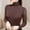 Coffee, variant on Yellow Womens Work Blouses Trendy Fitted High Neck Blouse Slim Fit 2026 Long Sleeve Turtleneck Womens Shirt,XXL