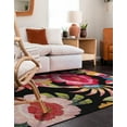 thumbnail image 4 of Unique Loom Outdoor Botanical Collection Area Rug - Floralis (7' 10" x 10' Rectangle Multi/Black), 4 of 9