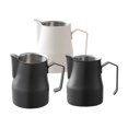thumbnail image 2 of Espuma de leche para espresso, vaporizador de acero inoxidable con escala para capuchino Beige 500ml Negro 500ml Negro 350ml, 2 of 9
