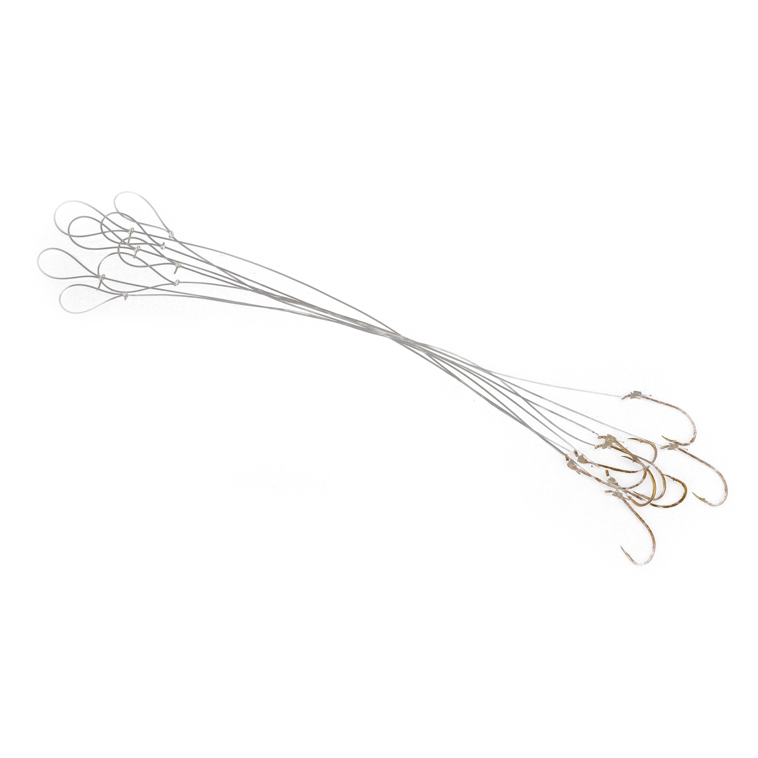 (12 pack) Ozark Trail Plain Shank Snelled Fishing Hooks, Size 4, 8-Pack