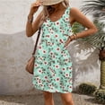 thumbnail image 2 of Colorful Hawaiian Tropical Beach Brunch Dress for Women Summer Fall Sleeveless Vneck Floral Print Midi Knee High Loose Fit Dress Womens 2025 Clothes Fashion M, 2 of 6
