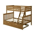 thumbnail image 3 of Max & Lily Solid Wood Bunk Bed, Twin over Full with Storage Trundle and Ladder for Kids, 3 of 14