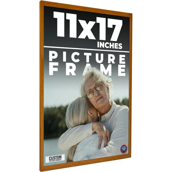 11x17 Flat Walnut Brown Wood Frame - "The Edge" Thin - Great for Posters, Photos, Art Prints,