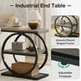 thumbnail image 6 of Tribesigns 3-Tier Narrow End Table with Black Metal Frames, Industrial Wood Side Table for Living Room, Slim Nightstand for Bedroom, Grey, 6 of 9