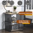 thumbnail image 3 of Zudora Industrial Antique Oak & Black Nightstand with 2 Open Compartments, 3 of 5