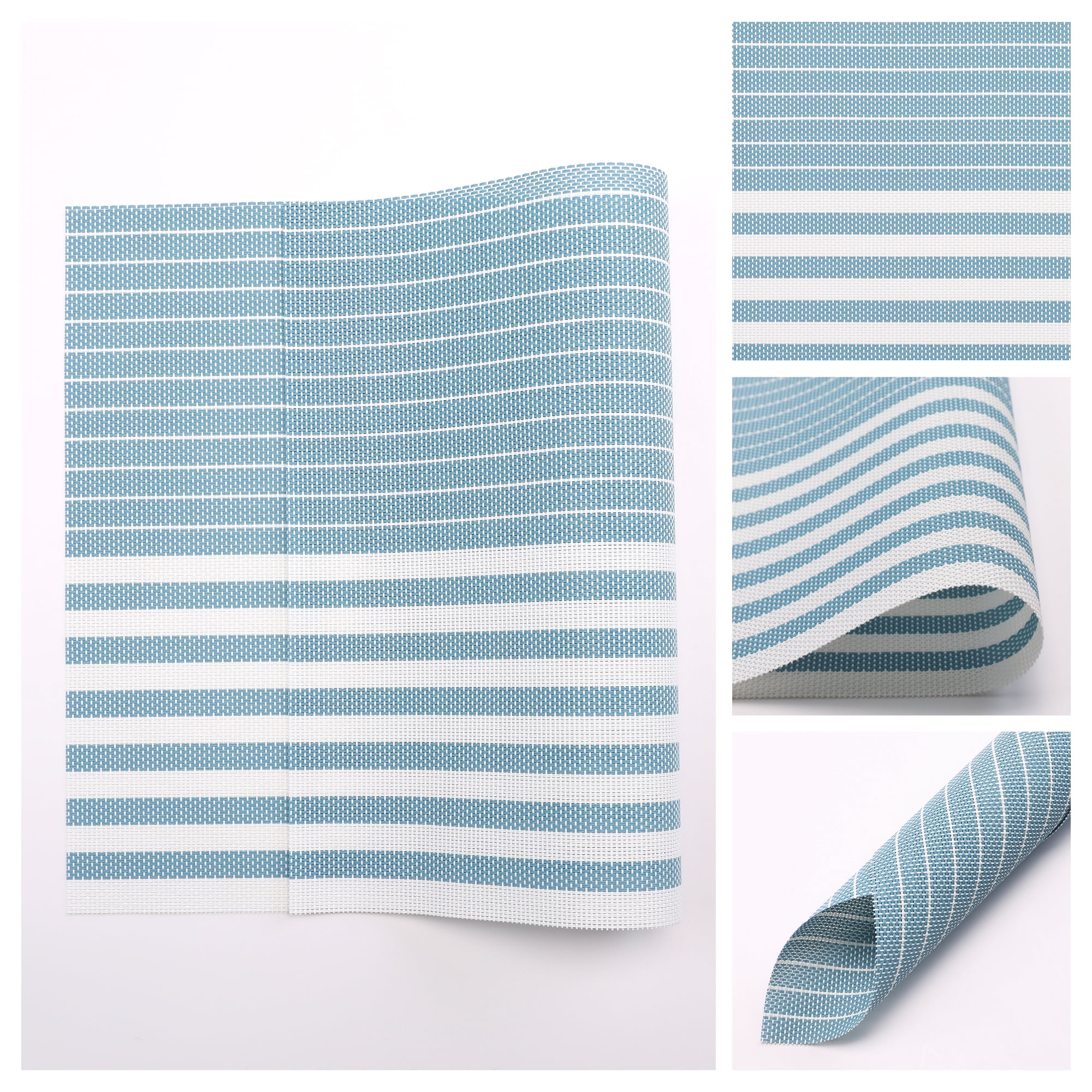Unique Bargains Set of 6 Wipeable Plastic Placemats for Kitchen Dining Table Sky Blue
