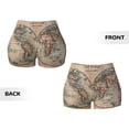 thumbnail image 3 of Sikiie The World is Hemisphere Print Workout Shorts Women Scrunch Butt Gym Shorts Seamless High Waist Tummy Control Yoga Biker Athletic Shorts, 3 of 5