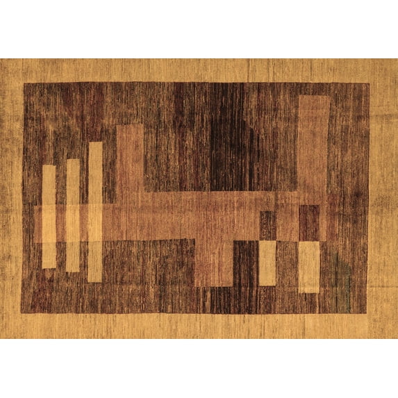 Ahgly Company Indoor Rectangle Abstract Brown Modern Area Rugs, 2' x 4'