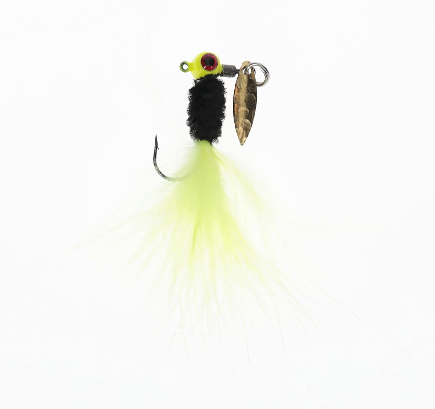 Maribou Sausage Spin 1/8 Tuxedo Black Chartreuse