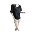 thumbnail image 2 of Women Plain Solid Short Sleeve T-Shirts Ladies Casual Work O Neck Tops, 2 of 2