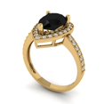thumbnail image 2 of 2.36 ct Pear Cut Natural Onyx with Simulated Diamond Halo Accents 18K Yellow Gold Womens Engagement Ring, 2 of 5