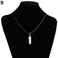 thumbnail image 2 of Trayknick Faux Gemstone Rock Natural Quartz Healing Point Chakra Reiki Pendant Rope Necklace Black+White, 2 of 13
