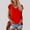 Red, variant on TYGHBN Women's Summer Fashion Casual V Neck Low Neckline Short Sleeved Solid Color Printed Loose T Shirt Top Women S T Shirts Women Loose Fit Athletic Tops Ladies Long Sleeve T Shirt Valentines Day