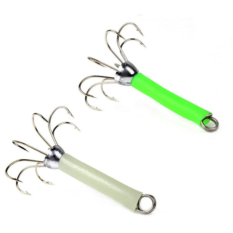 2Pcs Fishing Squid Jigs Hooks With of hook Hard Fishing 