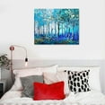 thumbnail image 5 of Nawypu  Blue Tree Canvas Wall Art Forest Landscape Picture Modern Birch Trees Nature Teal Abstract Painting Artwork, Large Size Framed for Home Office Living Room Bedroom Bathroom Wall Decor, 5 of 5