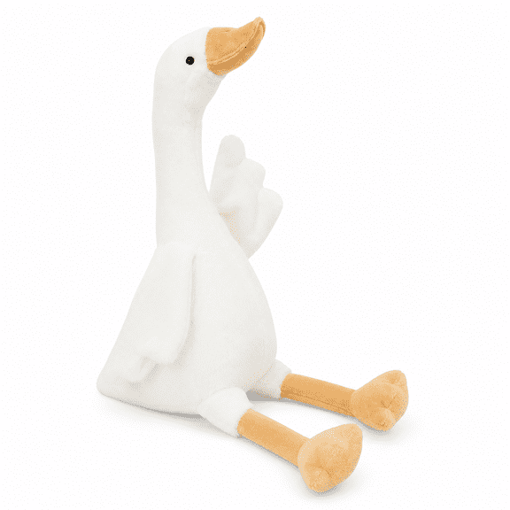 Goose Plush Pillow, White Goose Stuffed Animal, Soft Long Neck Goose Plush Toy for Sofa Bedroom Decor, Cute Plush Gift
