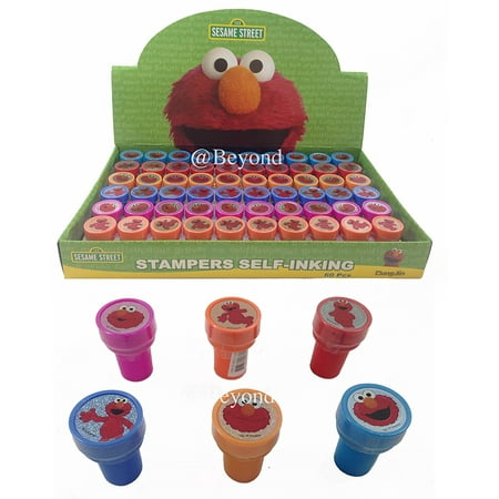 New! (60ct) Sesame Street Elmo Stamps Stampers Self-inking Party Favors- Full Box!, 100% Brand New Disney Licensed Product By 5StarService