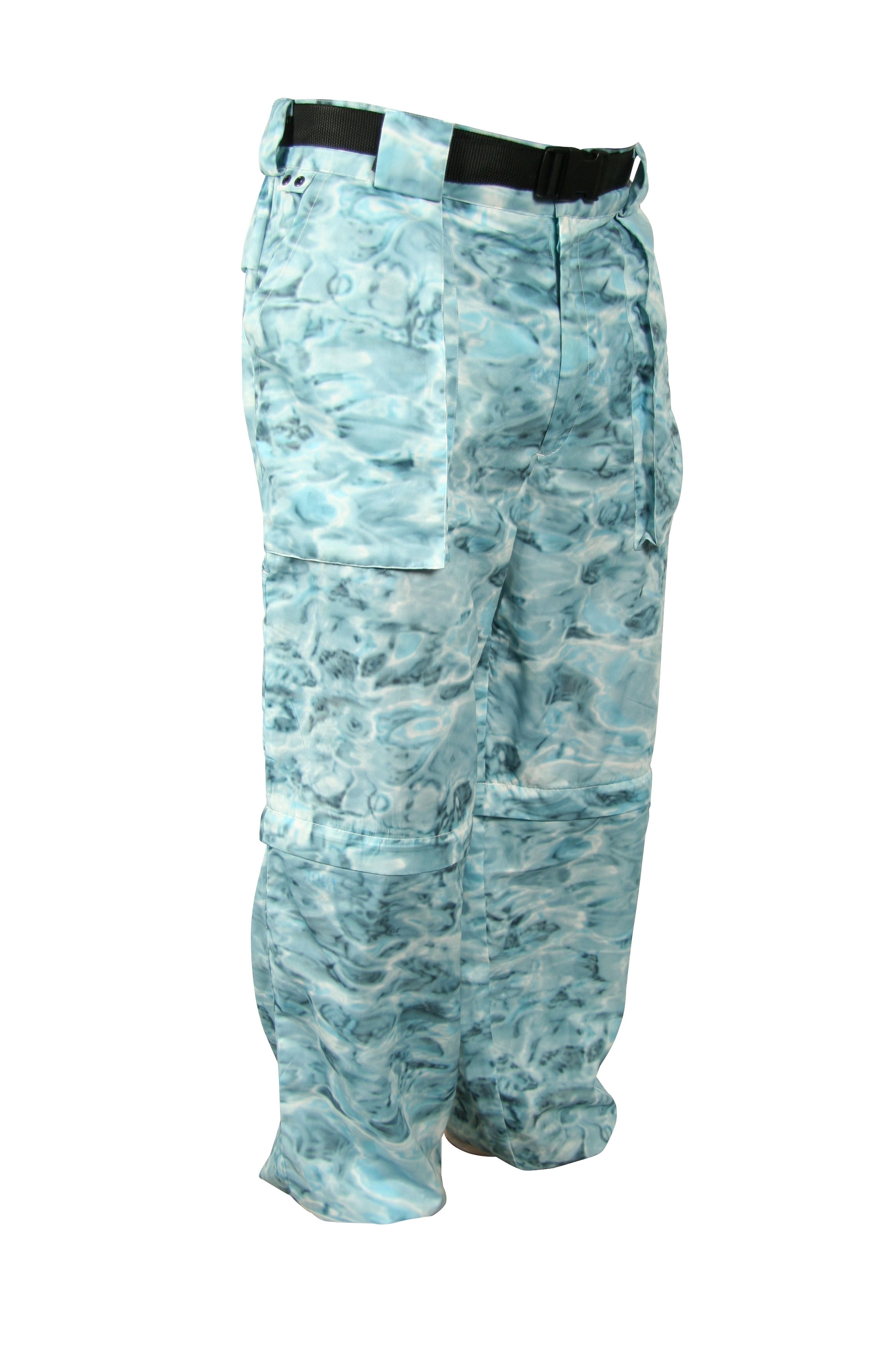 Aqua Design Men Voyager Convertible Fishing Camo Zip Off Short Wading