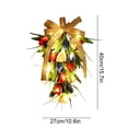thumbnail image 3 of Patriotic Red, White And Blue Lighted Tulip Swag Wreath For Front Door American Floral Teardrop Swags With Light & Bow 4Th Of July Independence Day Rings Wreaths For Pillars Porch Wall Window Decor, 3 of 7
