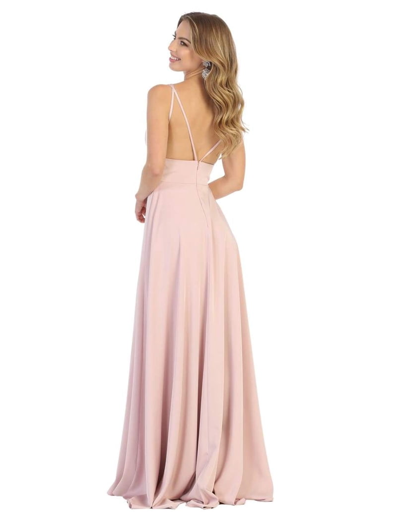princess polly baby blue dress Mia Matte Satin Dress in Rose Gold
